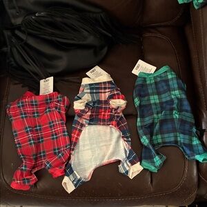 Plaid pet  One Piece Set - Red, Blue, Green
